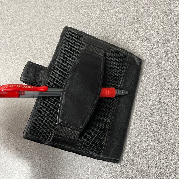 VTG TUMI Leather Wallet Black Nylon PDA Tech Palm Pilot Hand Strap Business - Picture 4 of 8